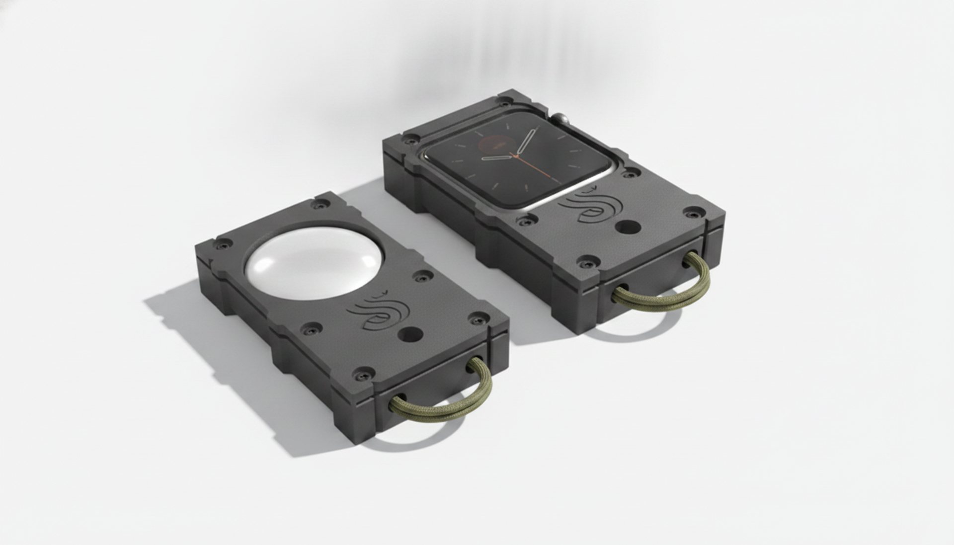 The AT-02 Tag Case next to the MP-01 Ultra Case
